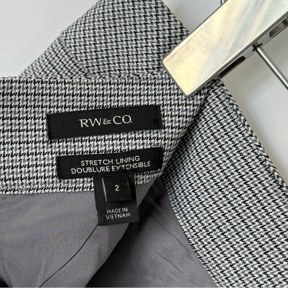 RW&CO. Houndstooth Pencil Skirt Gray Stretch Lined Size 2 - Picture 6 of 7